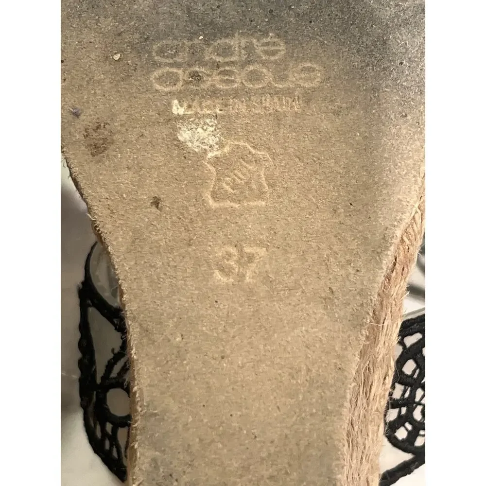Andre‎ Assous Women’s Aja Decorated Double Strap Espadrille Wedge Sandals Sz 6.5